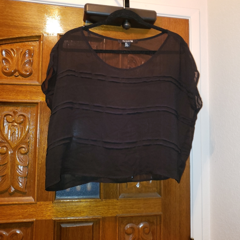 Black see through blouse